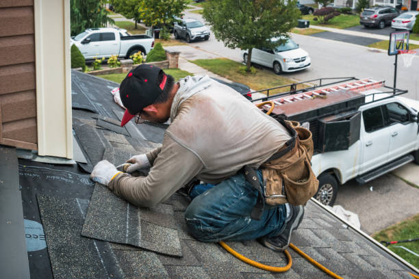 Professional Hail Damage Roof Repair technician working in Loysburg, PA